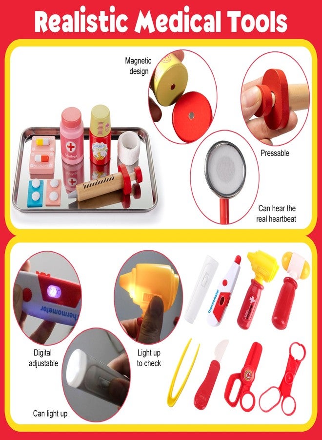 XZZO Doctor Kit for Kids, 36 Pcs Pretend Doctor Playset kit for Toddlers 3-5 with Medical Bag & Real Stethoscope ,Toddler Doctor Play Set for Boys and Girls Fun Role Playing Game Doctor Play Gift - Image 4